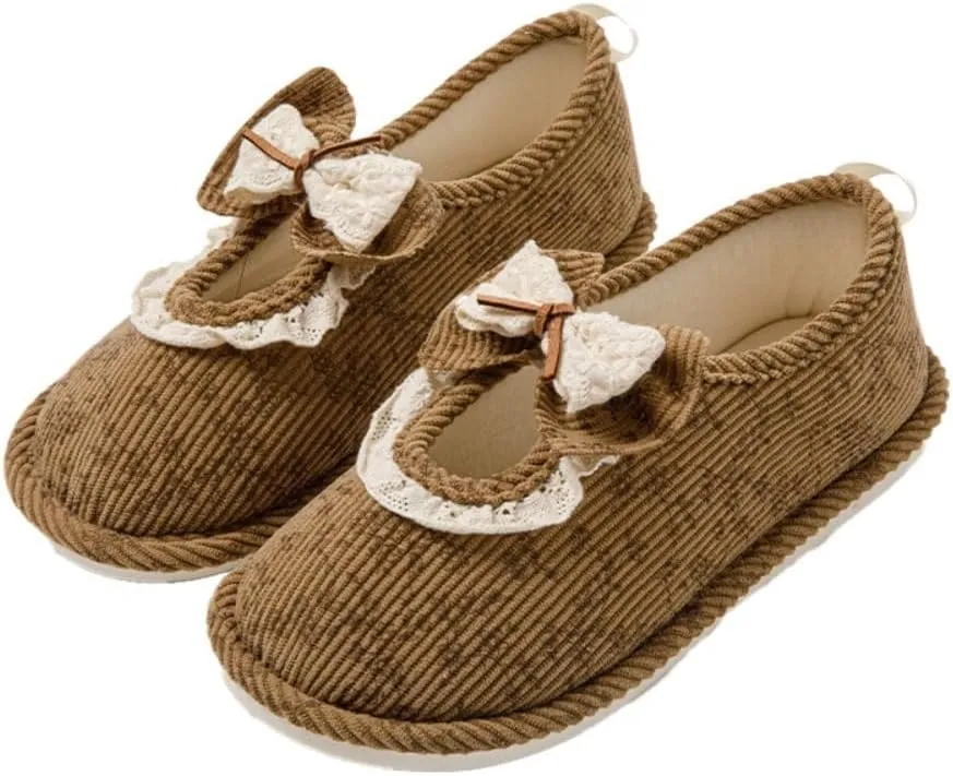 Geerta Non Slip Hospital Slippers for Women Labor and Delivery Cute Bow Ultra-Soft Comfortable Pregnancy Shoes Warm Memory Foam Postpartum Slippers Maternity Foldable House Shoes Home Office Bathroom
