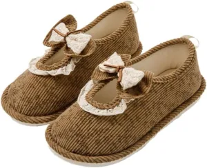 Geerta Non Slip Hospital Slippers for Women Labor and Delivery Cute Bow Ultra-Soft Comfortable Pregnancy Shoes Warm Memory Foam Postpartum Slippers Maternity Foldable House Shoes Home Office Bathroom