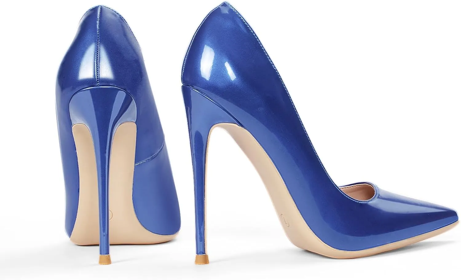 GENSHUO Women's 4.7 Inch Pumps Pointy Closed Toe Stiletto Sexy High Heels Slip on Porm Party Wedding Dress Shoes