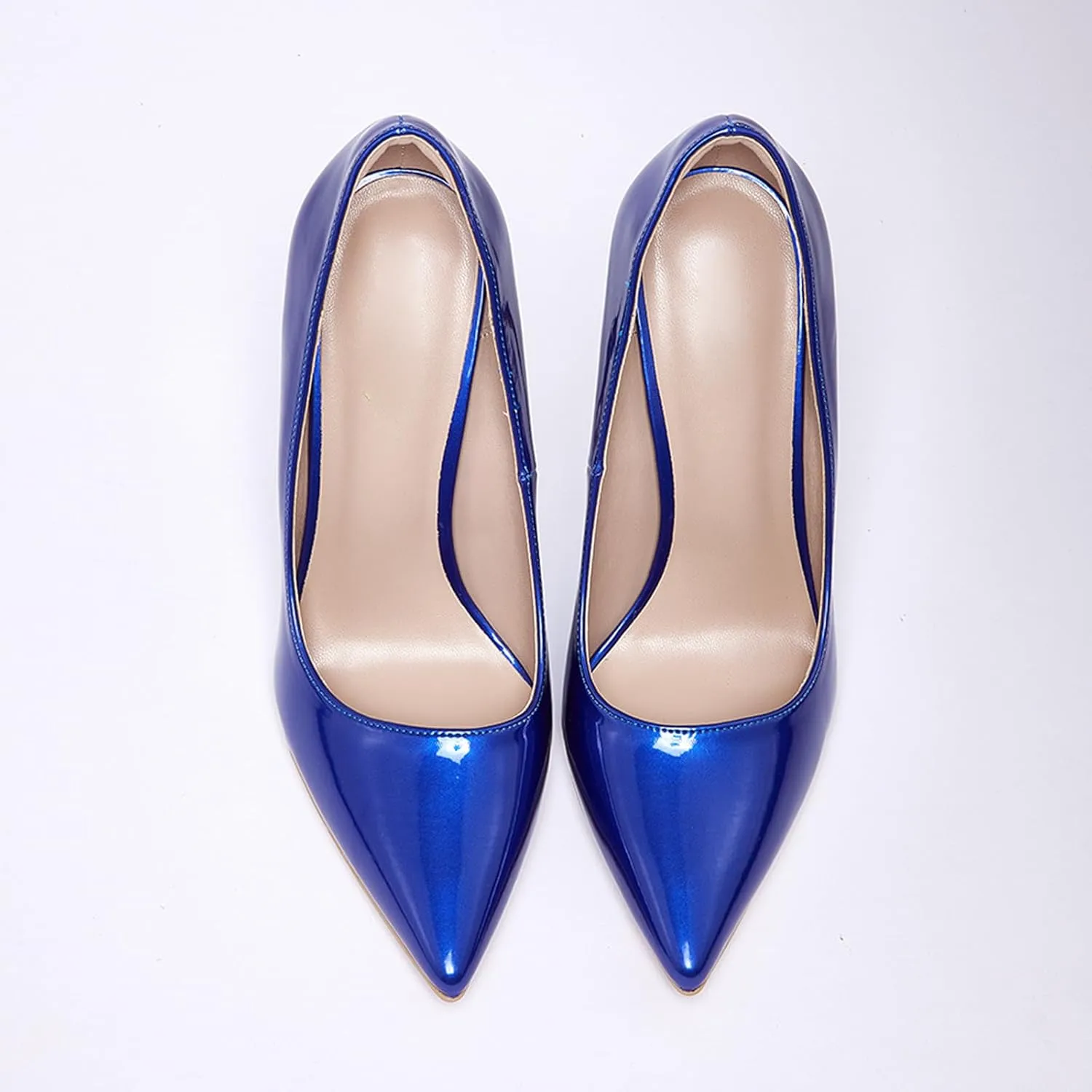 GENSHUO Women's 4.7 Inch Pumps Pointy Closed Toe Stiletto Sexy High Heels Slip on Porm Party Wedding Dress Shoes