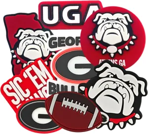 Georgia Shoe Charms, Logo Shoe Decoration Charms, PVC Shoe Decoration Charms for Girls Boys Women Men /8Pcs