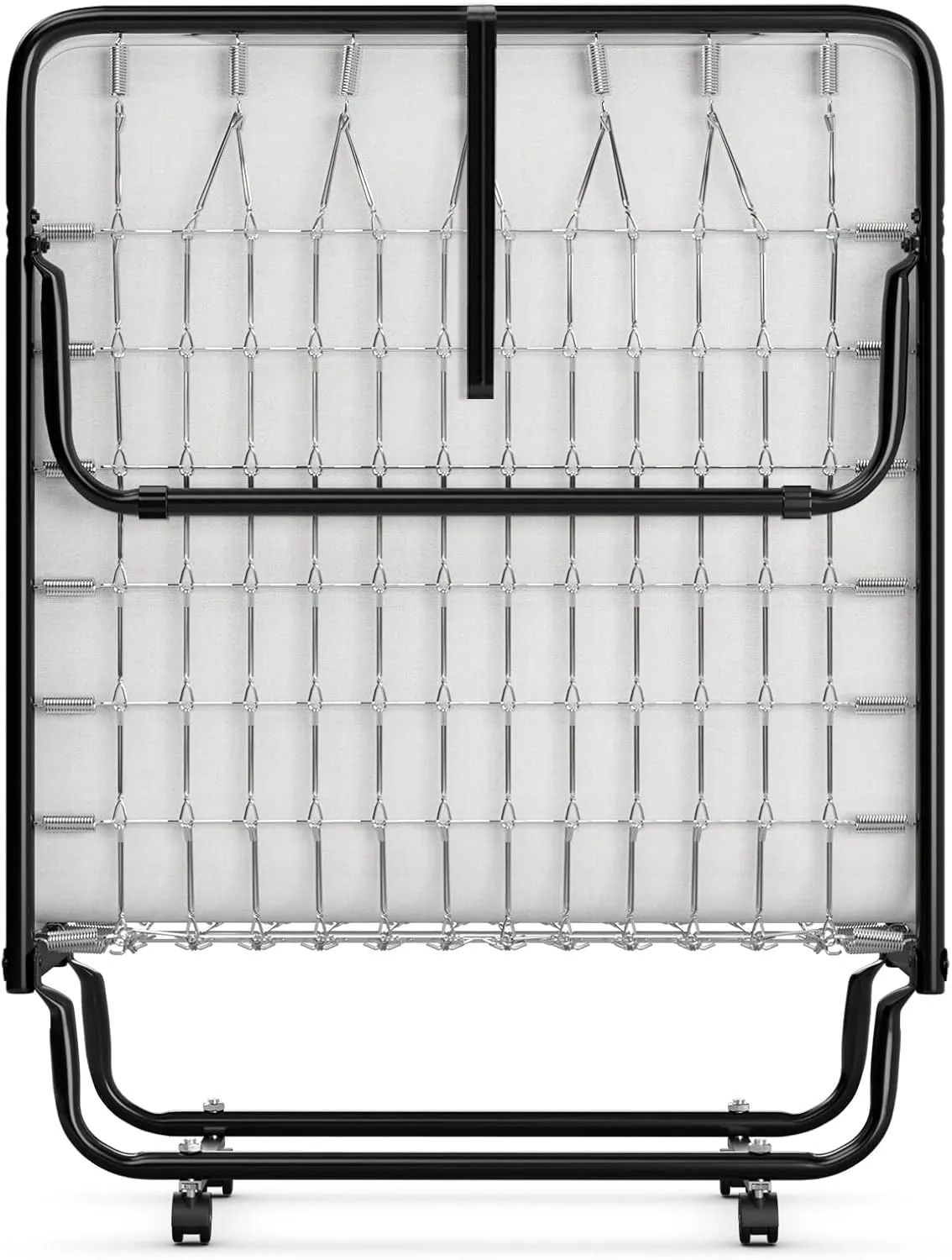 Giantex Folding Bed with Mattress for Adults, Fold up Bed with Memory Foam Mattress & Metal Frame on Wheels, Cot Size Roll Away Adult Bed, Foldable Portable Guest Bed for Easy Storage, Made in Italy