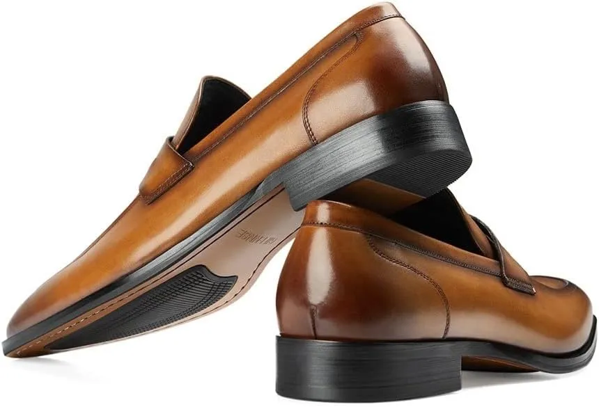 GIFENNSE Men's Dress Shoes Slip-On Loafers Formal Leather Shoes for Men