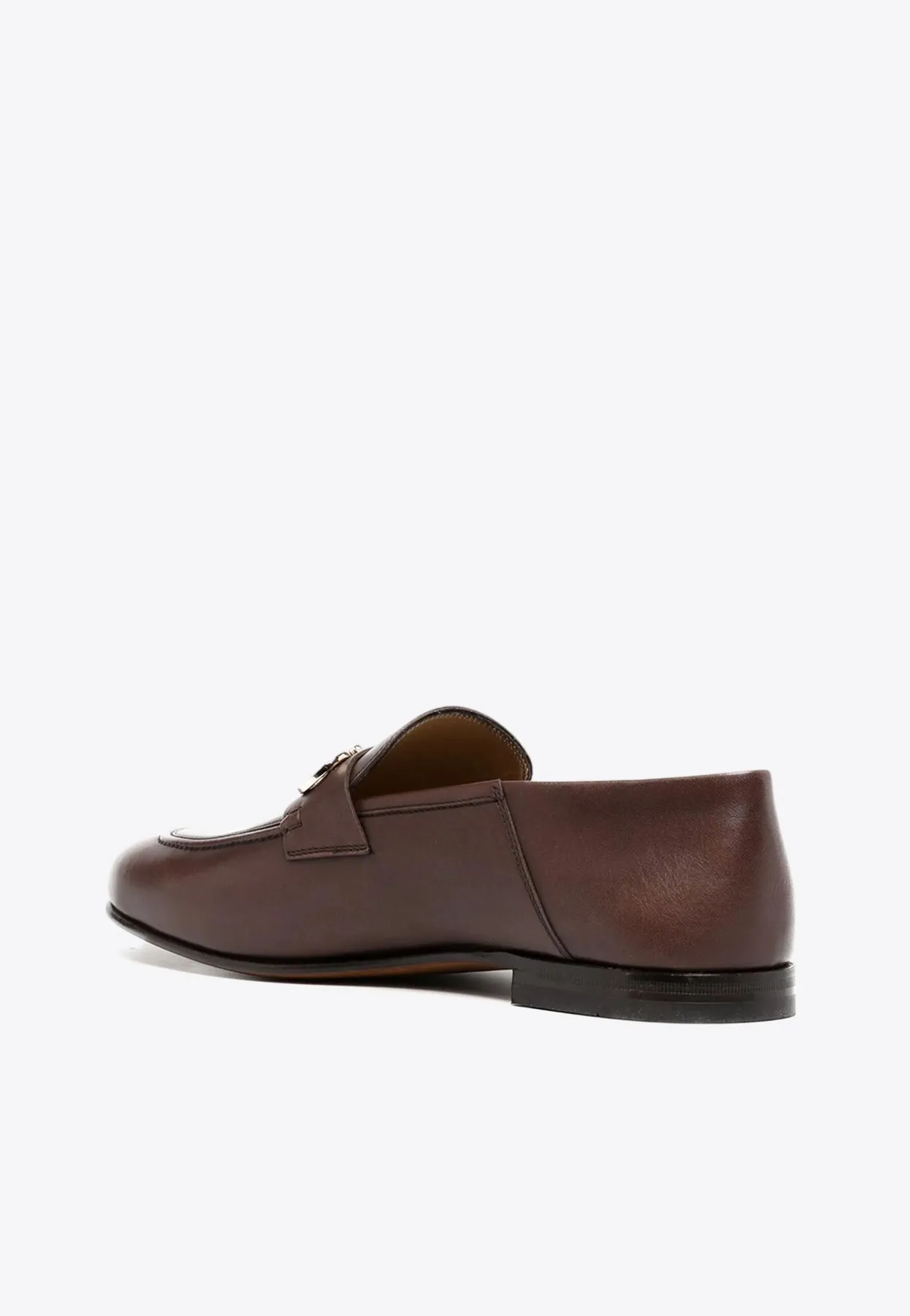 Gin Gancini Leather Loafers