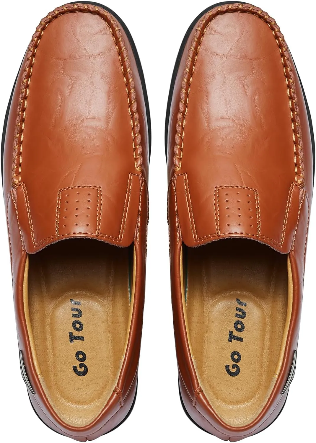 Go Tour Men’s Casual Leather Fashion Slip-on Loafers Shoes