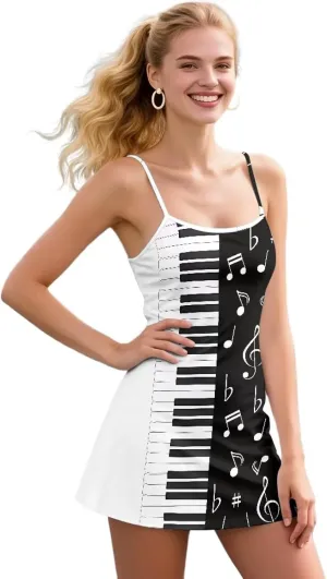 Golf Dresses for Womens Spaghetti Strap Tennis Dress Wrap Skirt Built in Shorts Golf Athletic Dress