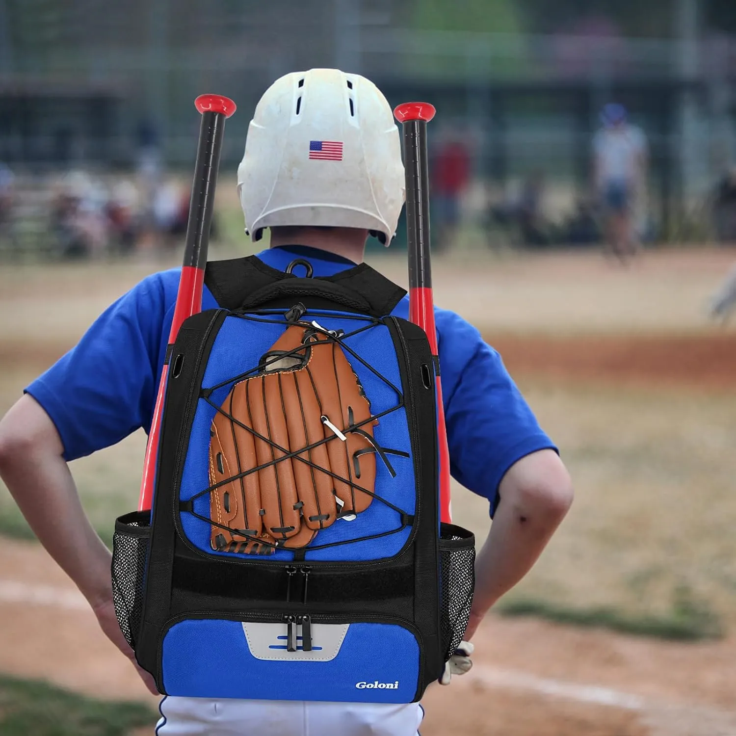 Goloni Baseball Bag,Backpack for Baseball, T-Ball & Softball Equipment & Gear,Softball Bag with Shoe Compartment,Fence Hook