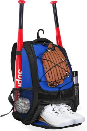 Goloni Baseball Bag,Backpack for Baseball, T-Ball & Softball Equipment & Gear,Softball Bag with Shoe Compartment,Fence Hook
