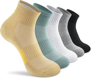 Gonii Ankle Socks Womens Athletic Thick Cushioned Running Hiking Low Cut 5-Pairs