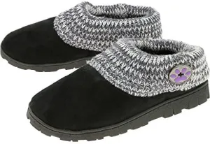 GreaterGood Purple Paw Comfy Clog Slippers Gifts for Women Mom Ladies Soft Knit Plush Lining Durable Indoor Outdoor Sole Cozy Animal Lover Footwear