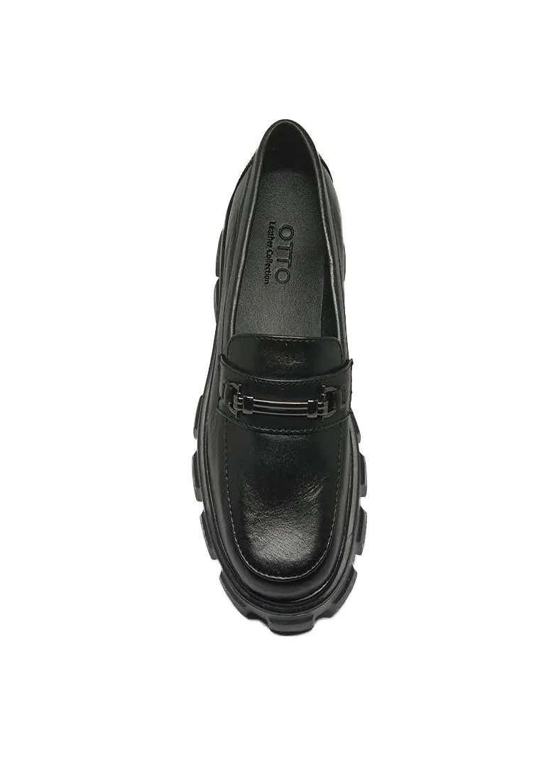 GRETA GENUINE LEATHER CHUNKY LOAFER