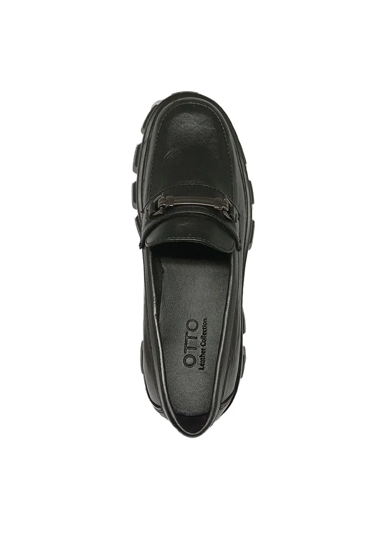 GRETA GENUINE LEATHER CHUNKY LOAFER