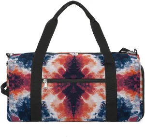 Grunge Tie Dye Pattern Fitness Large Gym Bag for Unisex with Shoe Compartment & Wet Pocket