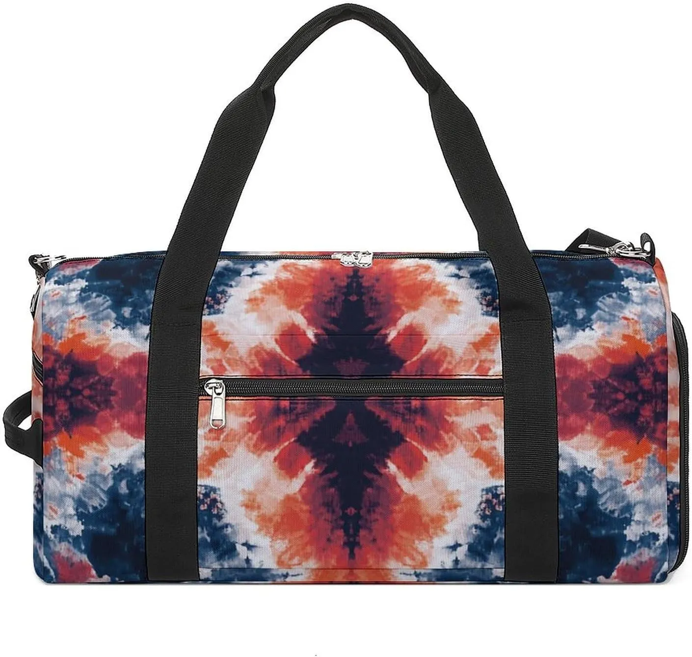 Grunge Tie Dye Pattern Fitness Large Gym Bag for Unisex with Shoe Compartment & Wet Pocket