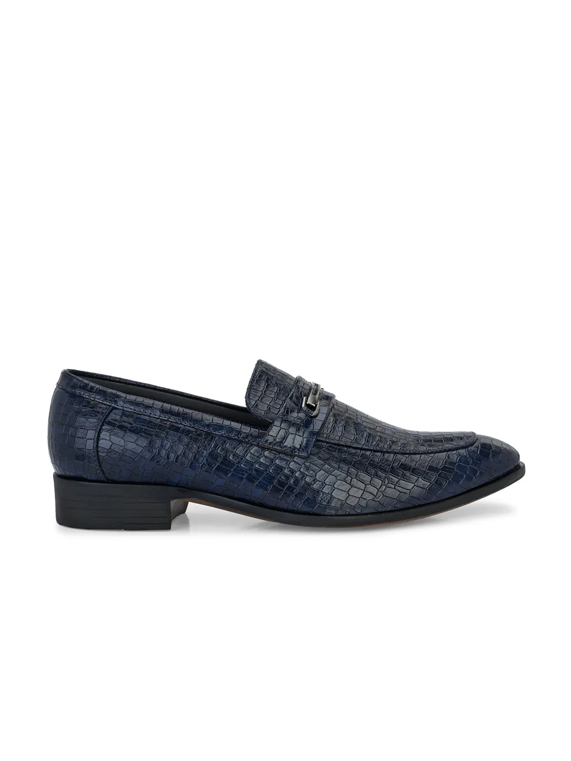 Guava Men's Blue Croco Textured Slip On Formal Shoes (GV15JA852)
