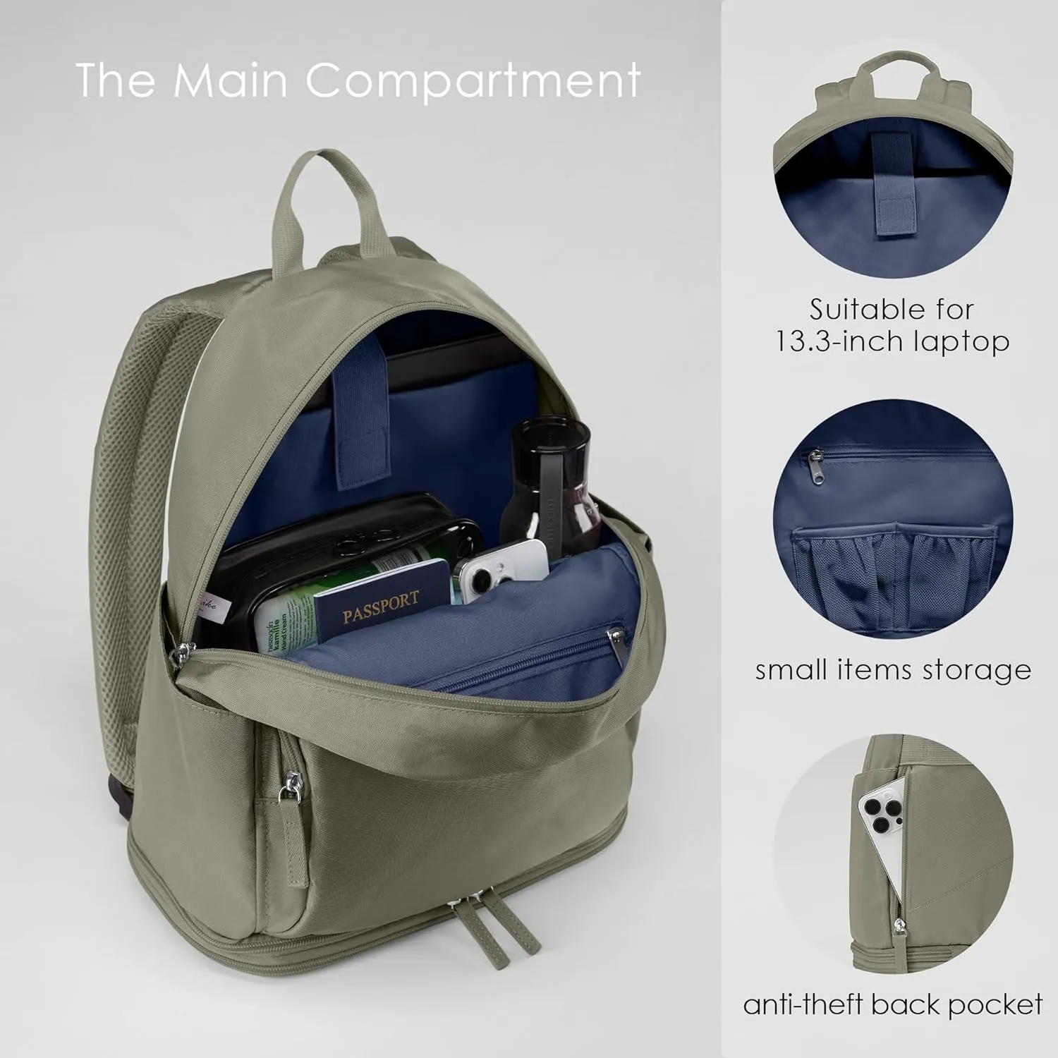 Gym Backpack for Women Small Gym bag with Expandable Shoe Compartment Waterproof Travel Backpack 26L