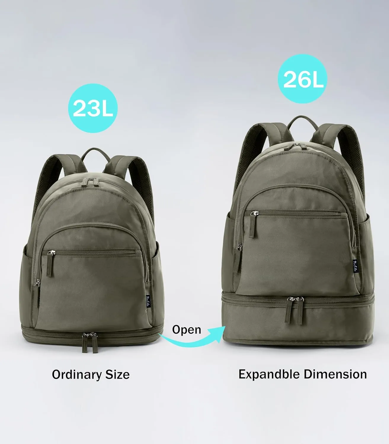 Gym Backpack for Women Small Gym bag with Expandable Shoe Compartment Waterproof Travel Backpack 26L