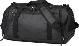 Gym Bag for Men Women, Large Sports Travel Duffle Bag with Wet Pocket & Shoe Compartment, 35L Waterproof Lightweight Carry On Overnight Weekender Bag for Workout, Fitness, Business - Leather Black