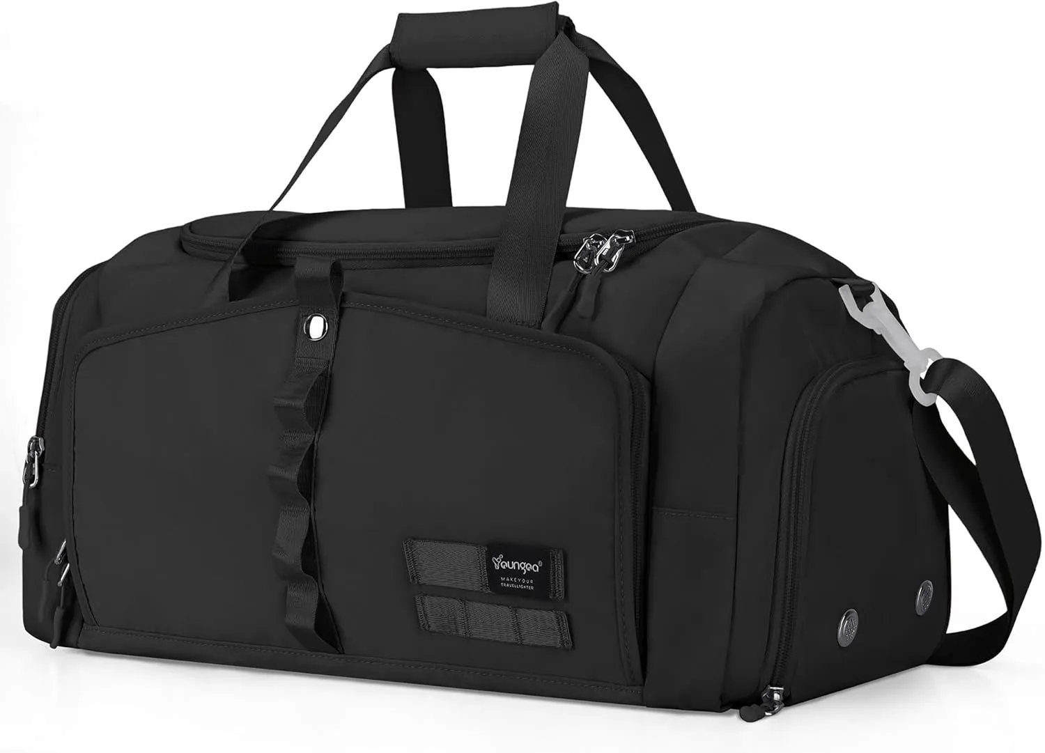 Gym Bag for Women with Shoe Compartment, 25L Right Capacity Workout Bag, Black