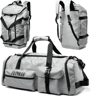Gym Bag Training Duffel Bag Foldable Travel Duffel Bag, Lightweight Weekend Backpack With Shoe Compartment, Waterproof Duffel Backpack Sports Bag Grey