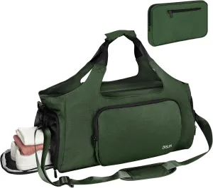 Gym Bags for Men Women, Sports Duffle Bag, Travel Gym Bag with Shoes Compartment and Wet Pocket, Foldable, Lightweight for Travel, Gym, Yoga