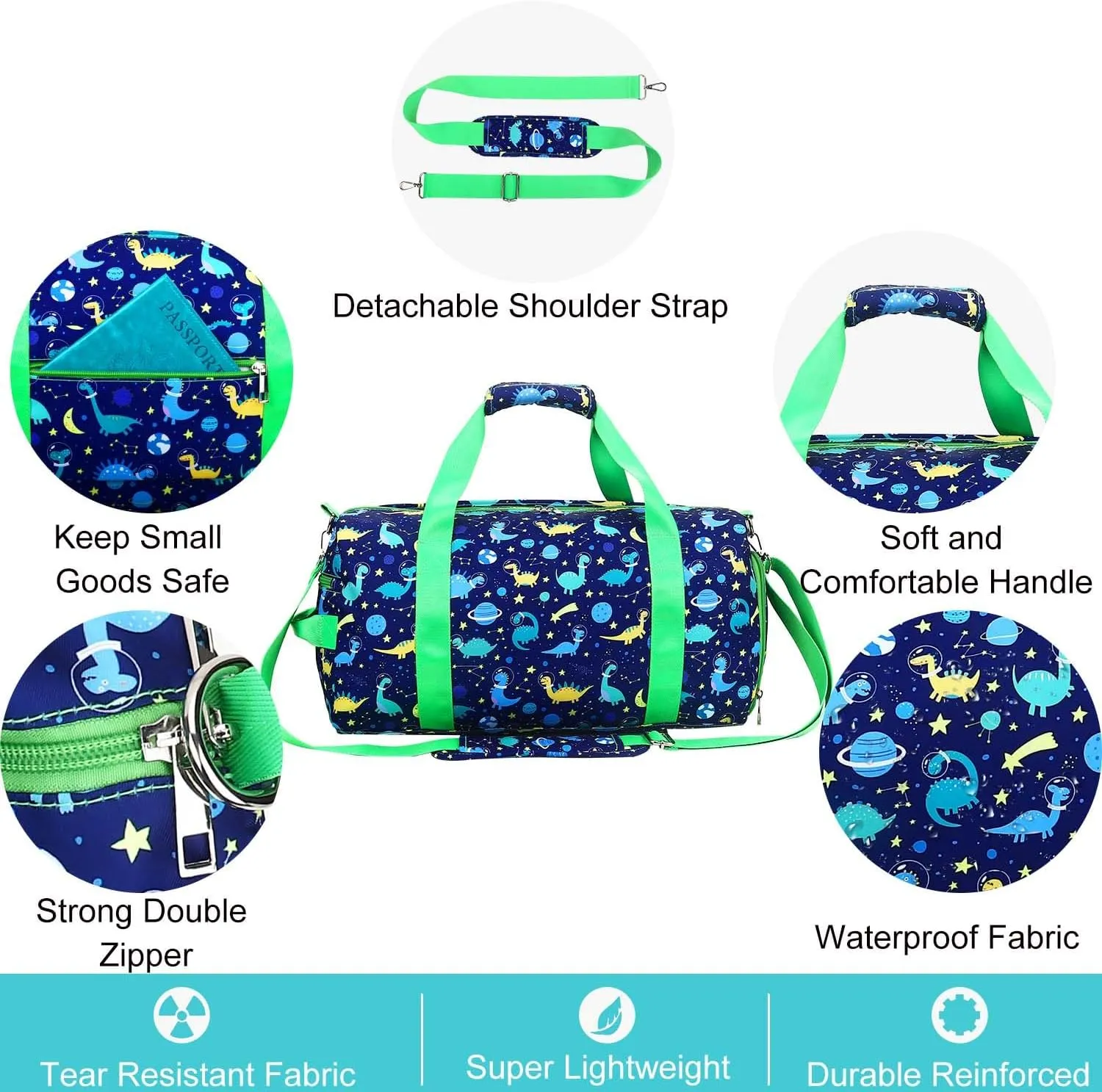 Gym Travel Duffle Bag for Girls - Gymnastics Sports Dance Bag with Shoe Compartment & Wet Pocket Panda Kids Travel Bag Teens Weekender Sleepover Carry On Bag