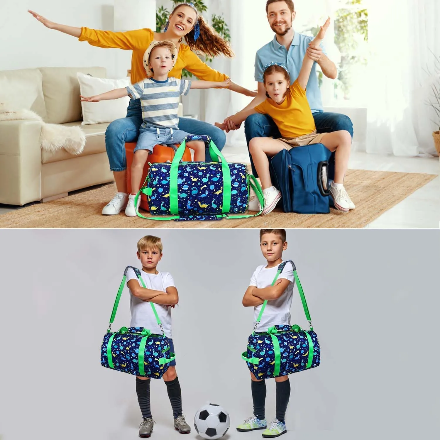 Gym Travel Duffle Bag for Girls - Gymnastics Sports Dance Bag with Shoe Compartment & Wet Pocket Panda Kids Travel Bag Teens Weekender Sleepover Carry On Bag