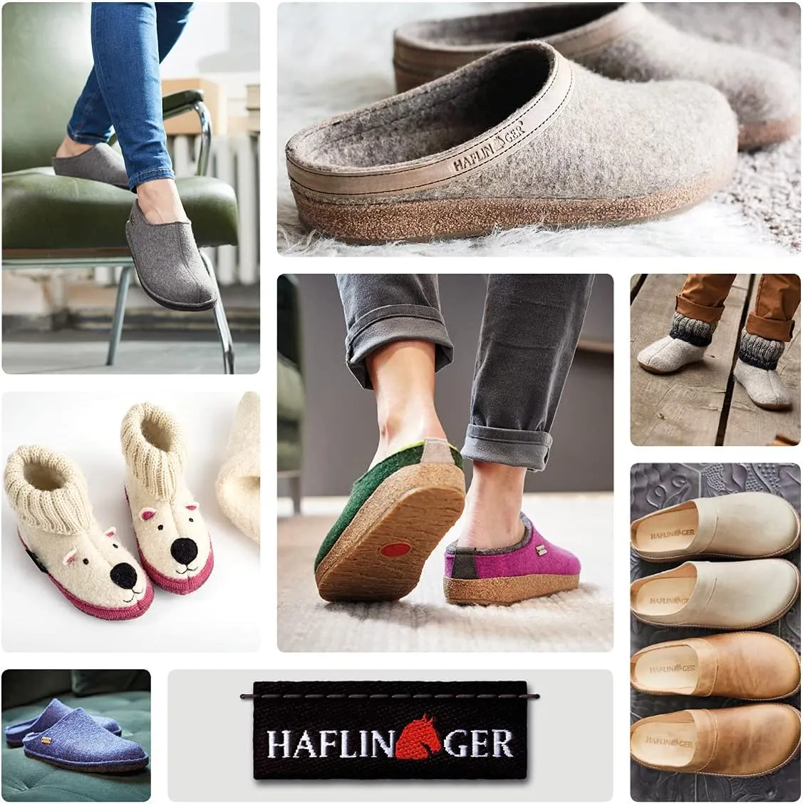 HAFLINGER GZB Felt Clogs Mules with Buckle Shoes Unisex