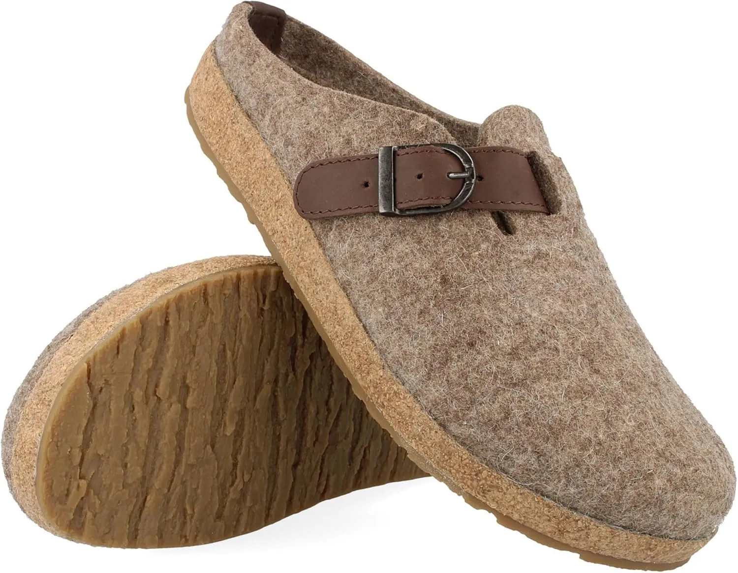 HAFLINGER GZB Felt Clogs Mules with Buckle Shoes Unisex