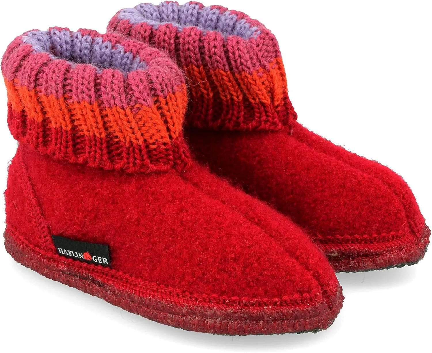 HAFLINGER Paul German Cottage Slippers with Collar Pure Wool Unisex