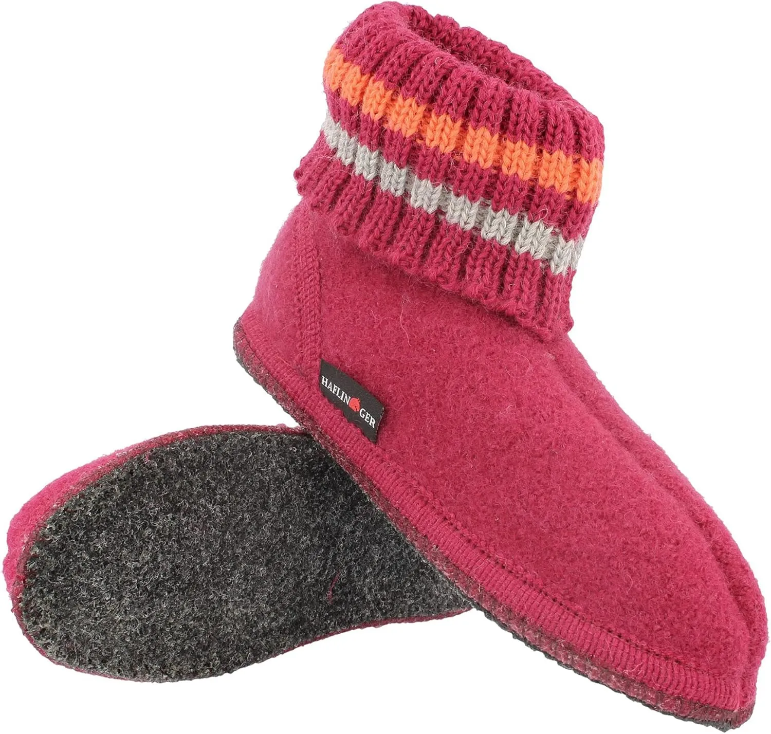 HAFLINGER Paul German Cottage Slippers with Collar Pure Wool Unisex