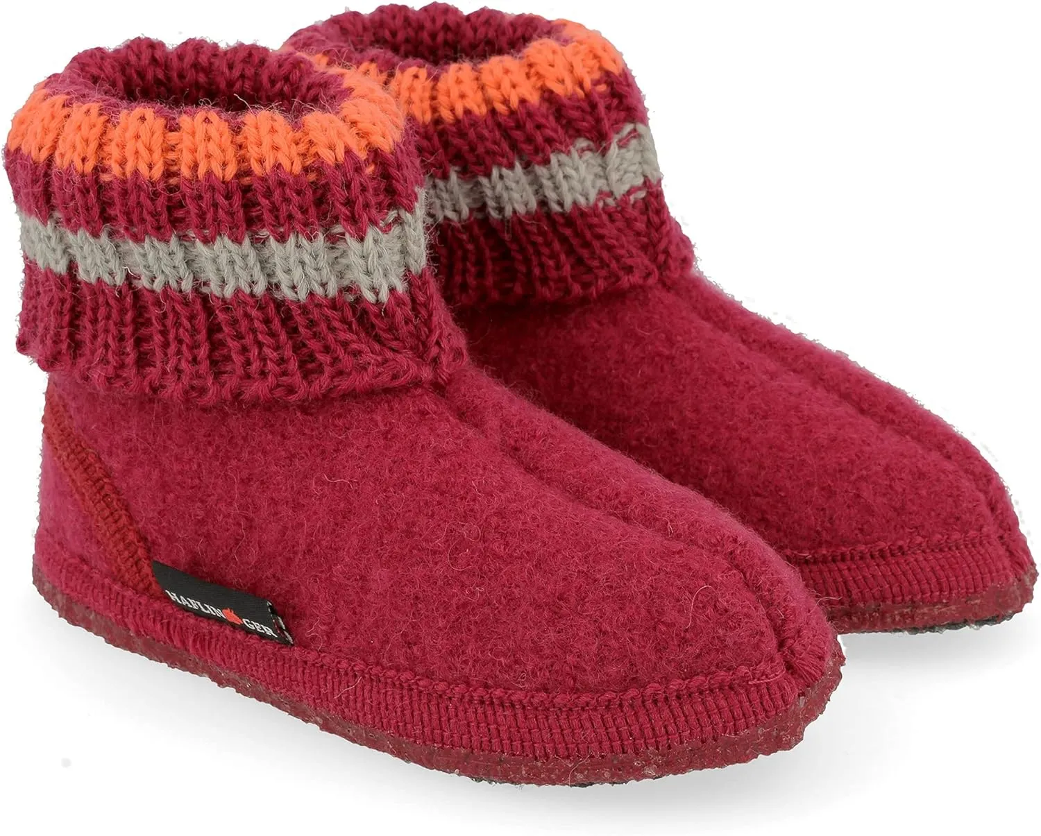 HAFLINGER Paul German Cottage Slippers with Collar Pure Wool Unisex