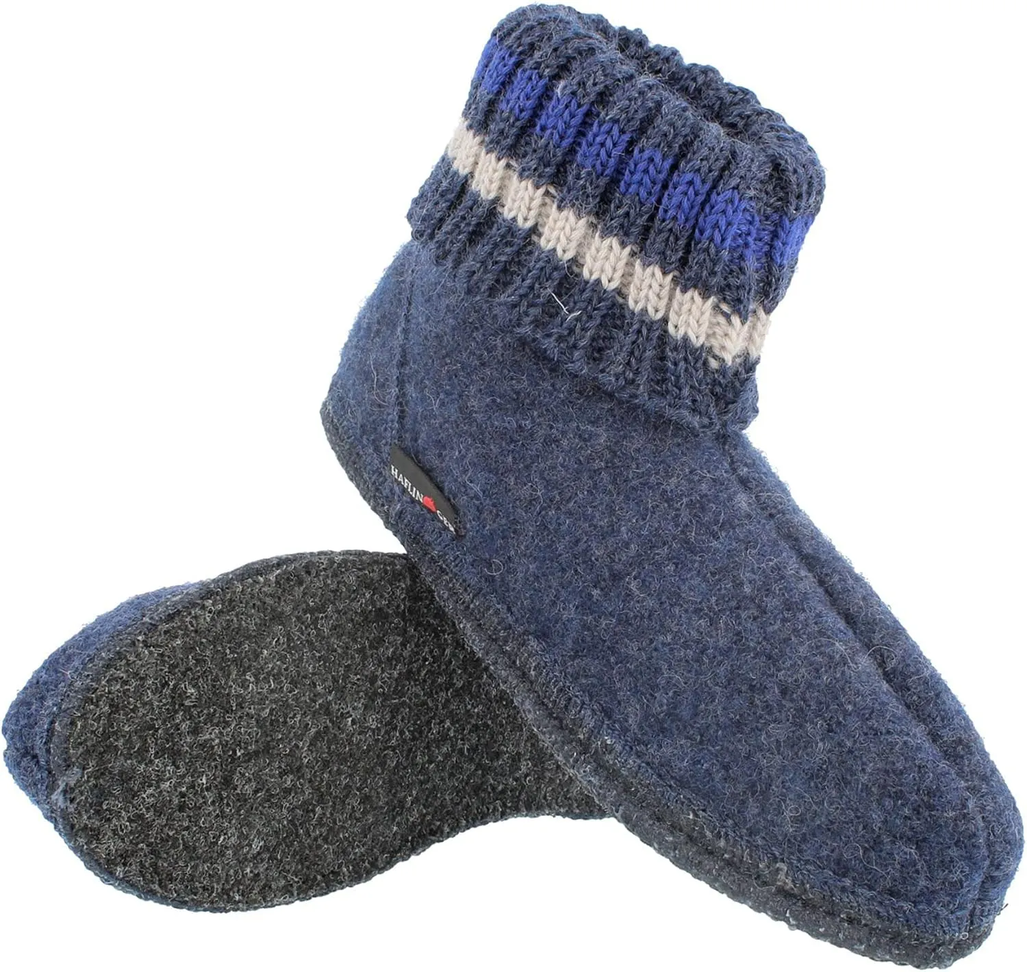 HAFLINGER Paul German Cottage Slippers with Collar Pure Wool Unisex