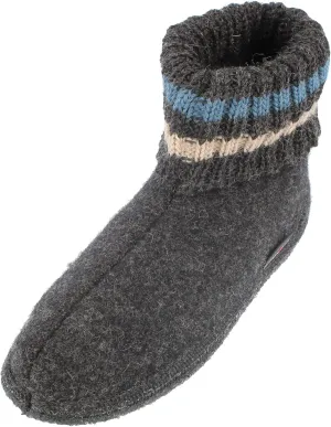 HAFLINGER Paul German Cottage Slippers with Collar Pure Wool Unisex