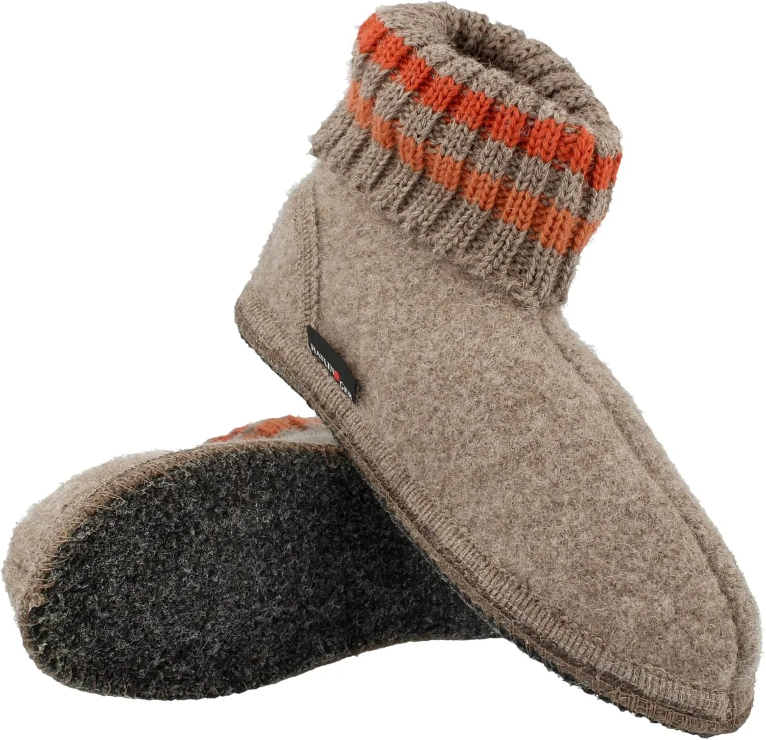 HAFLINGER Paul German Cottage Slippers with Collar Pure Wool Unisex