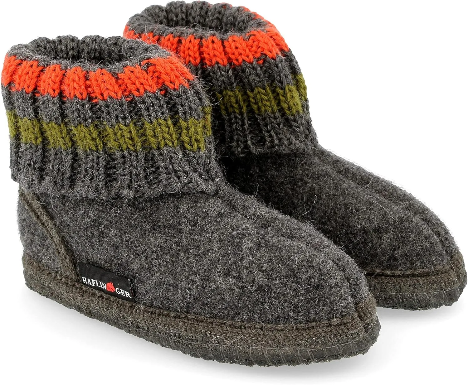 HAFLINGER Paul German Cottage Slippers with Collar Pure Wool Unisex