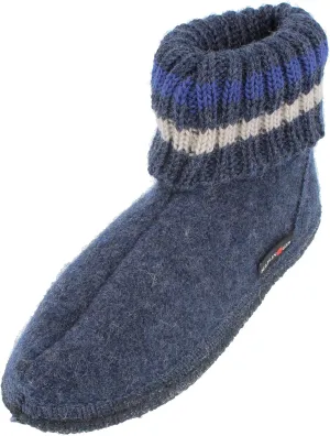 HAFLINGER Paul German Cottage Slippers with Collar Pure Wool Unisex