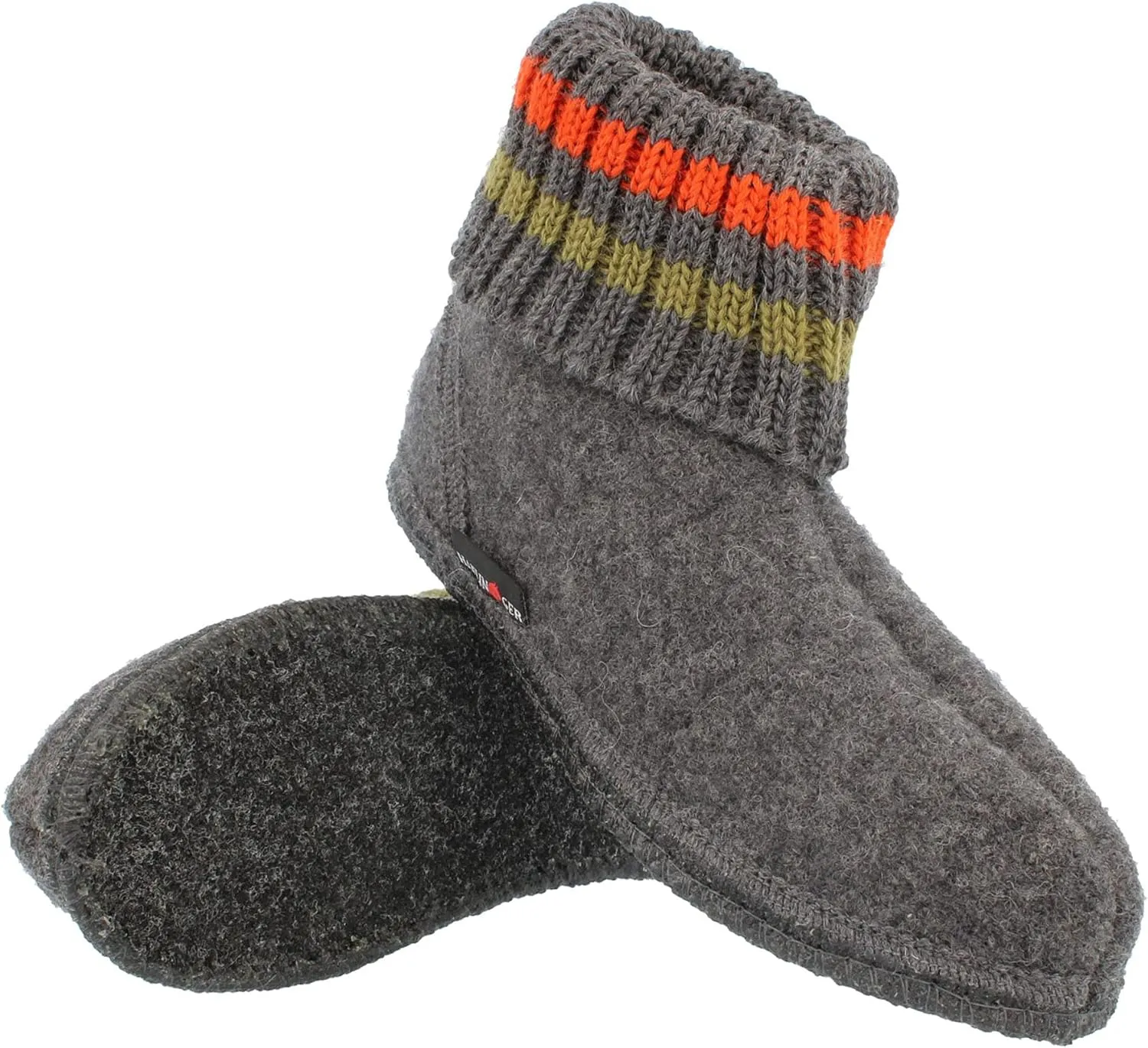 HAFLINGER Paul German Cottage Slippers with Collar Pure Wool Unisex