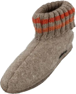 HAFLINGER Paul German Cottage Slippers with Collar Pure Wool Unisex
