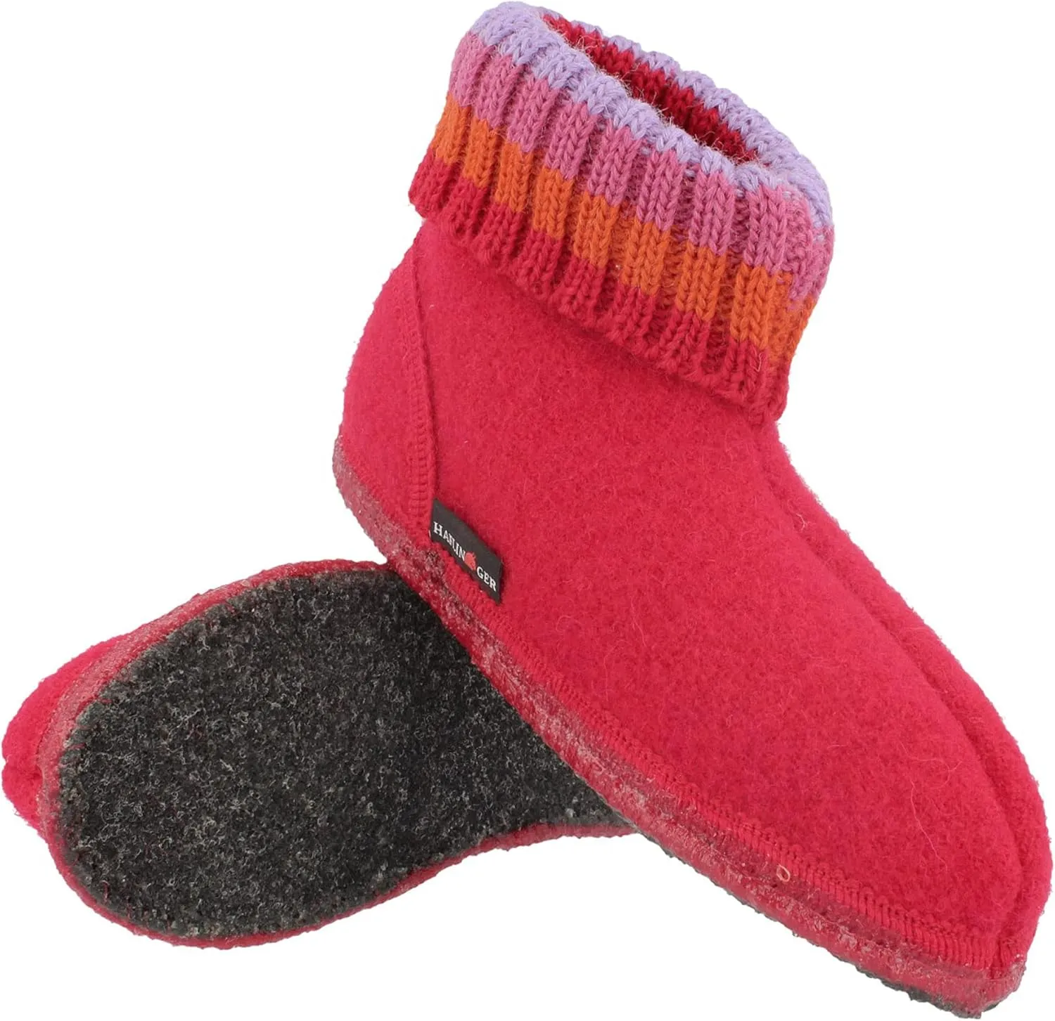 HAFLINGER Paul German Cottage Slippers with Collar Pure Wool Unisex