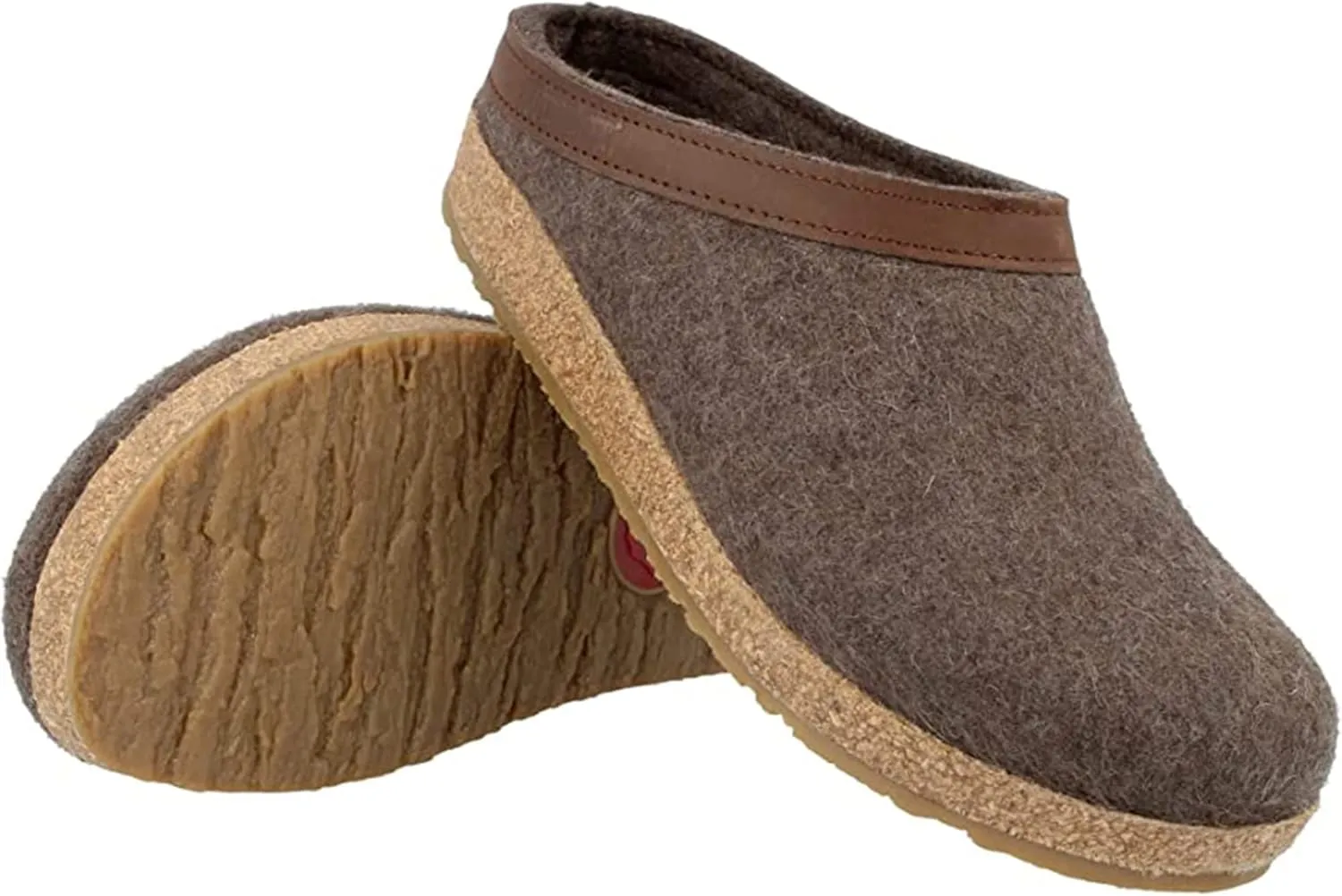 Haflinger Unisex GZL Leather Trim Grizzly Clog