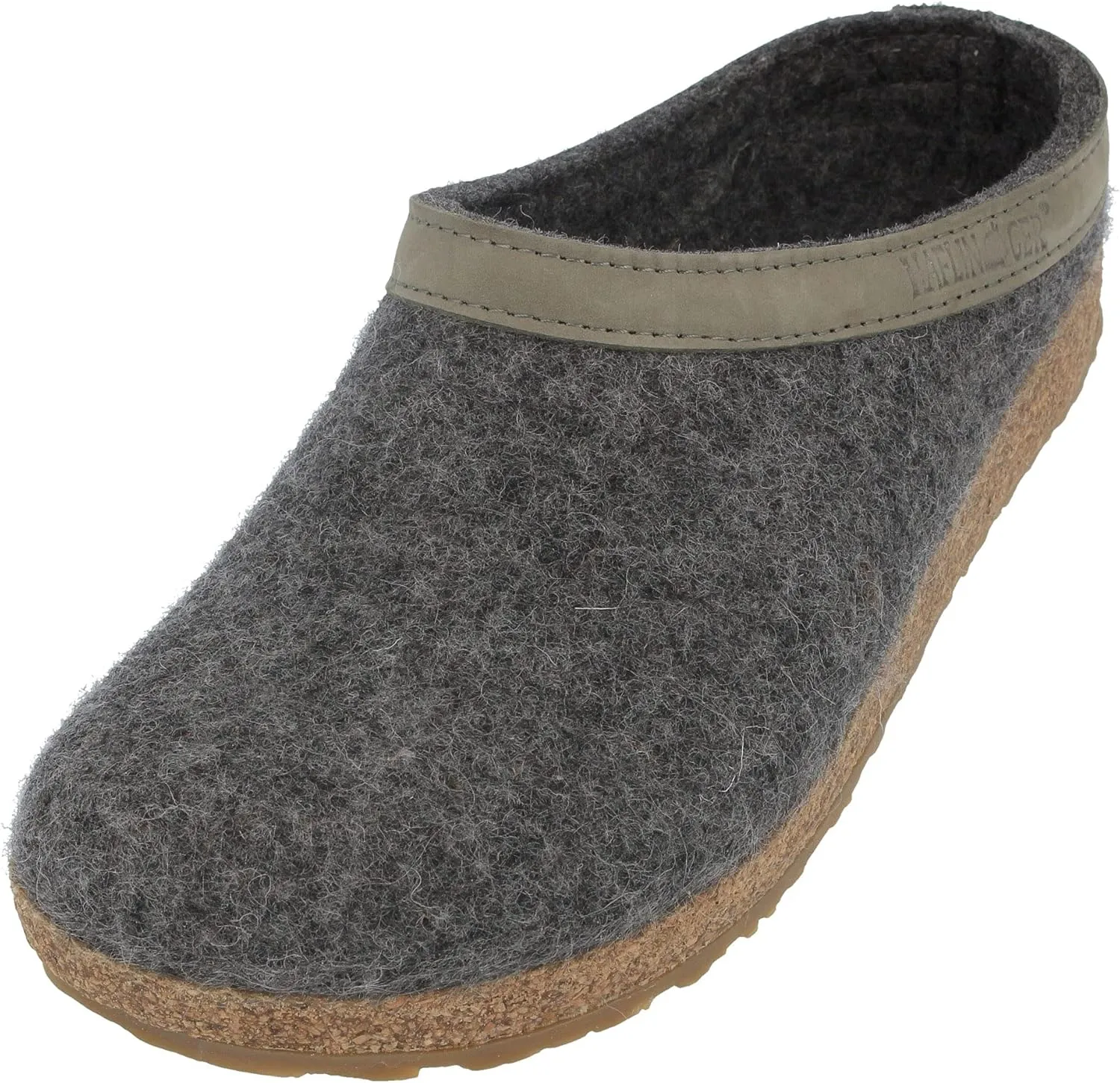 Haflinger Unisex GZL Leather Trim Grizzly Clog