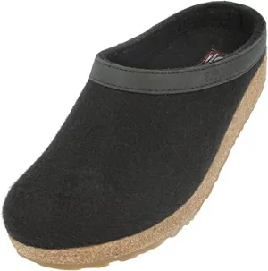 Haflinger Unisex GZL Leather Trim Grizzly Clog