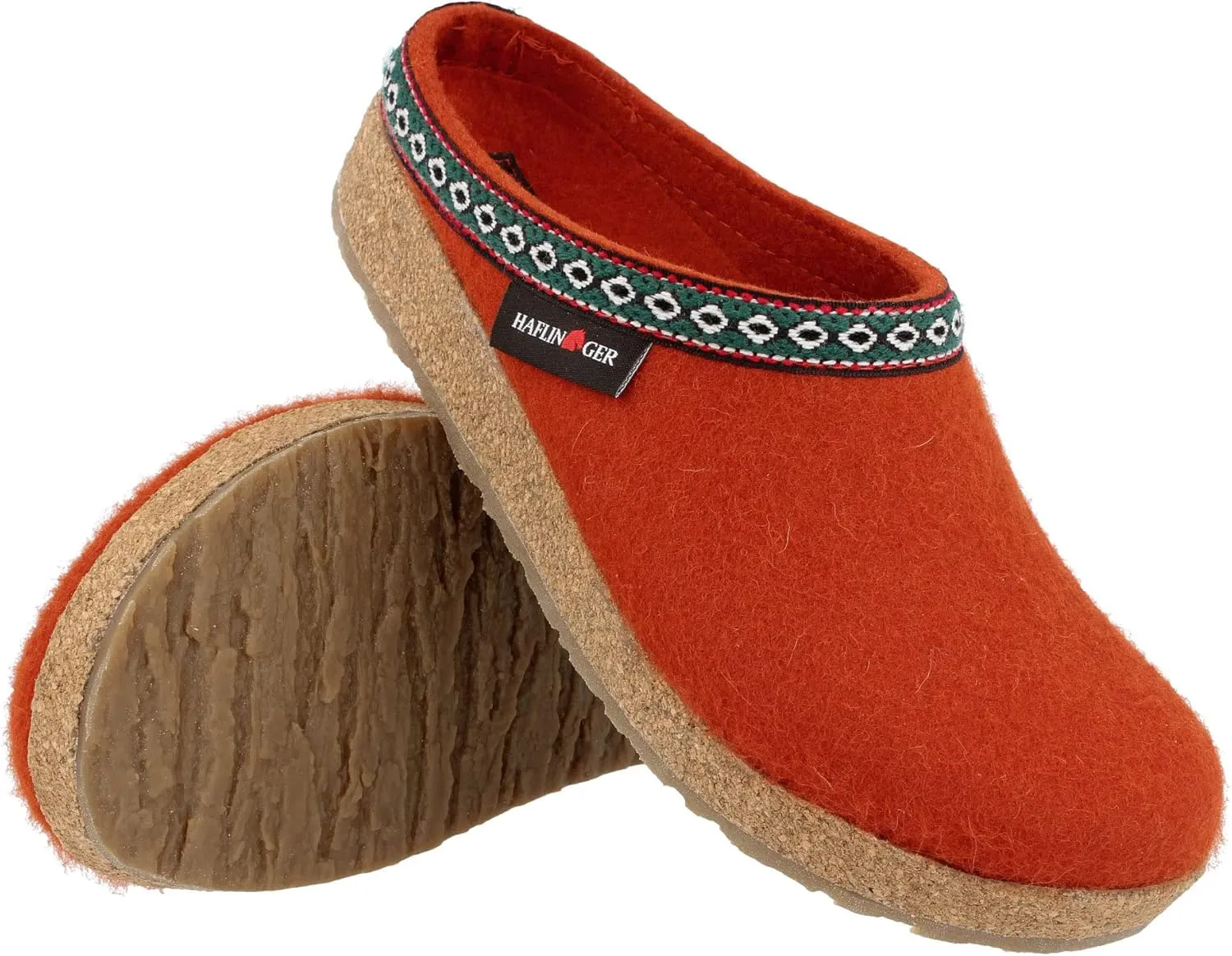 Haflinger Unisex GZL Leather Trim Grizzly Clog