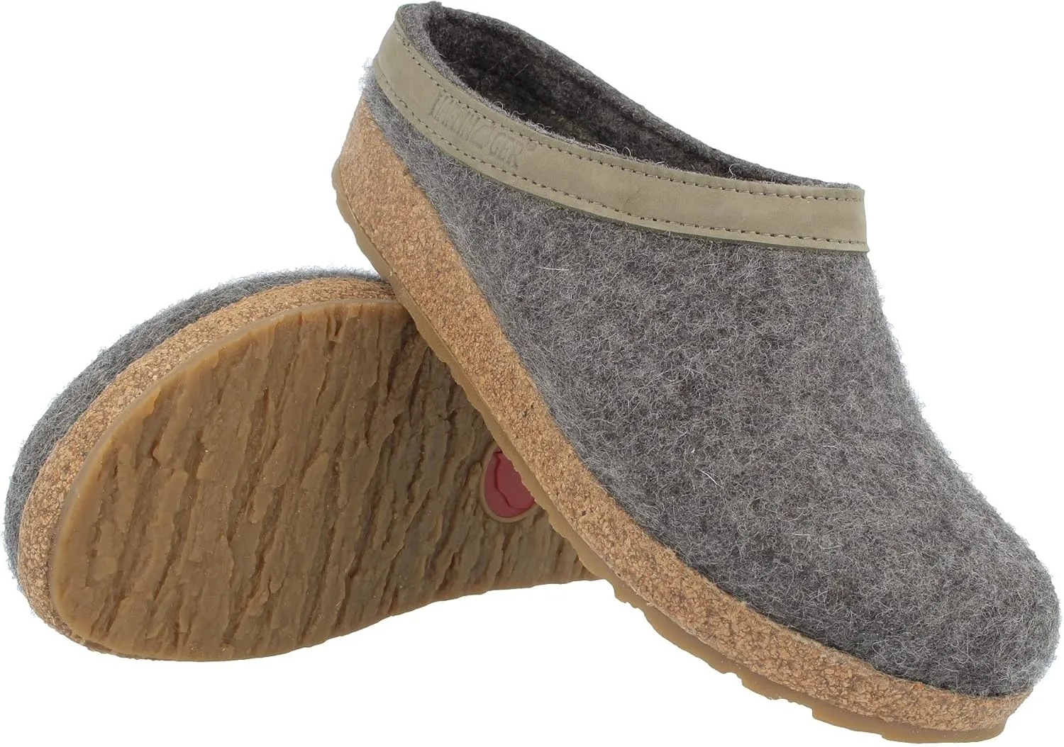Haflinger Unisex GZL Leather Trim Grizzly Clog