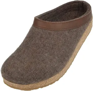 Haflinger Unisex GZL Leather Trim Grizzly Clog