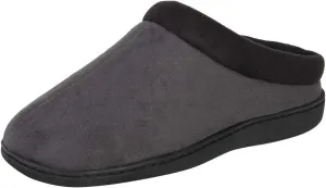 Hanes Men's Memory Foam Indoor Outdoor Microsuede Clog Slipper Shoe with Fresh Iq