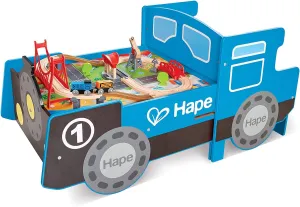 Hape Wooden Blue Foldable Ride-on Train Table