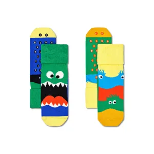 HAPPY SOCKS Kids Anti Slip Monsters (0200) 2-Pack 2-3y