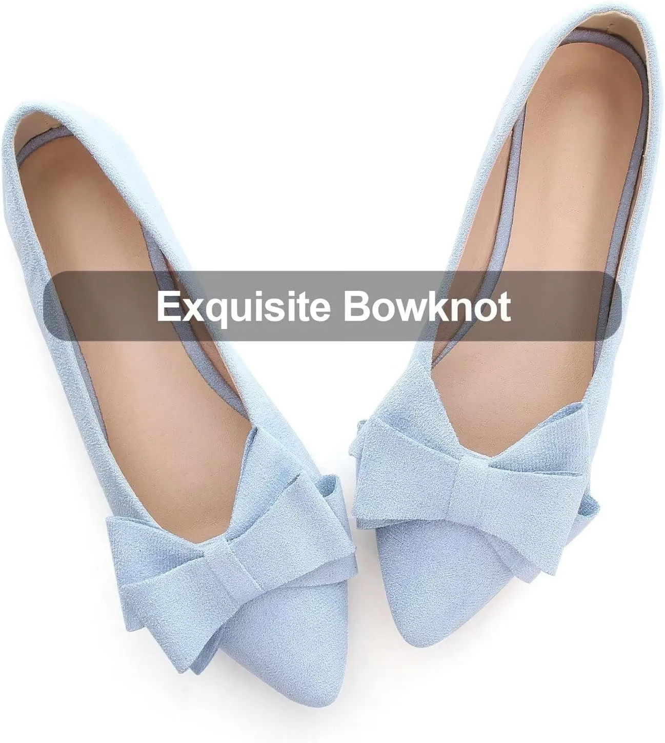 Hee grand Flats for Women Dressy Pointy Toe Ballet Flats Lightweight Foldable Slip on Loafers Soft Leather Comfortable Work Flats